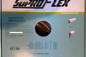 Image of TACO SuproFlex Rub Rail Kit - White with Flex Chrome Insert - V11-9990WCM60-2