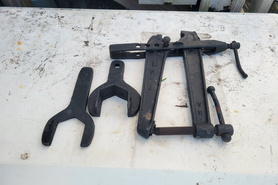 Image of Prop puller with wrenches for rudder stuffing box